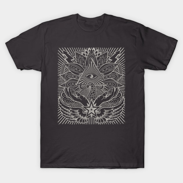 Illuminati Pyramid Eye T-Shirt by Drop23